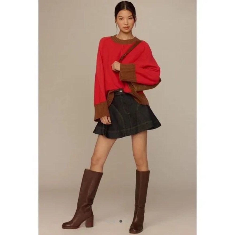 Red and Brown Maeve (Anthropologie) Sweater